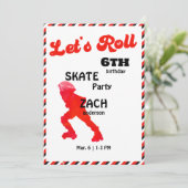 Invitation Fête d'anniversaire Red & Black Let's Roll (Debout devant)