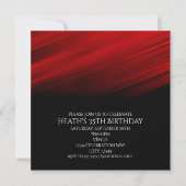 Invitation Fête d'anniversaire Red & Black Light Streaks (Devant)