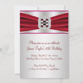 Invitation Fête d'anniversaire Red Diamond (Dos)