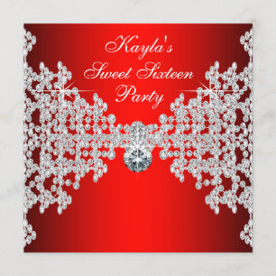 Invitation Fête d'anniversaire Red Diamond Red