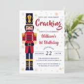 Invitation Fête d'anniversaire Red Gold Nutcracker (Debout devant)
