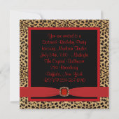 Invitation Fête d'anniversaire Red Leopard Sweet 16 (Dos)