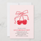 Invitation Fête d'anniversaire Red & Pink Cherry (Devant)