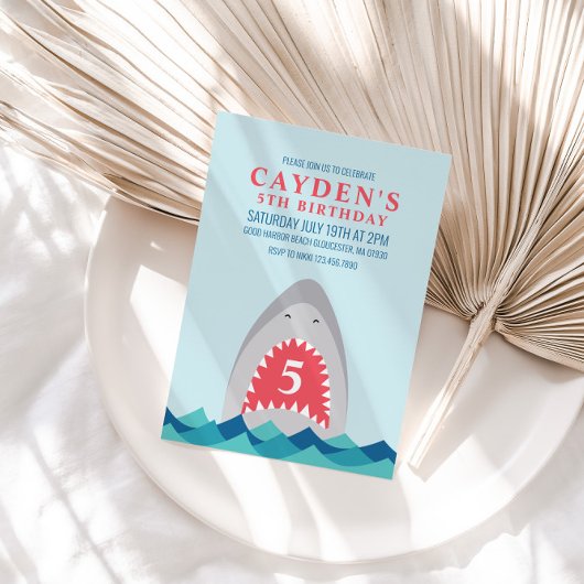 Invitation Fête d'anniversaire requin