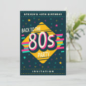 Invitation Fête d'anniversaire Retour dans les années 80 (Debout devant)
