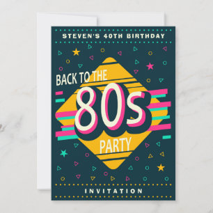 Invitation Fête d'anniversaire Retour dans les années 80
