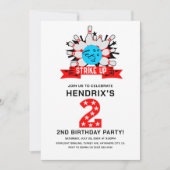 Invitation Fête d'anniversaire Rétro Bowling Enfants 2 ans (Devant)