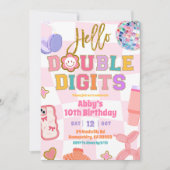 Invitation Fête d'anniversaire rétro Double Chiffres Patch (Devant)