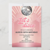 Invitation Fête d'anniversaire Rétro Groovy 70 Let's Disco (Devant)