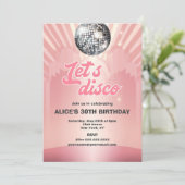 Invitation Fête d'anniversaire Rétro Groovy 70 Let's Disco (Debout devant)
