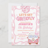 Invitation Fête d'anniversaire Rétro Pastel Van Groovy (Devant)