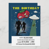 Invitation Fête d'anniversaire Retro Sci Fi (Devant / Derrière)