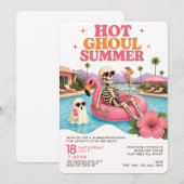Invitation Fête d'anniversaire rétro Summerween à la piscine (Devant / Derrière)