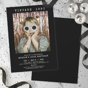 Invitation Fête d'anniversaire rétro vintage