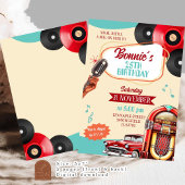 Invitation Fête d'anniversaire rétro vintage années 1950 pour