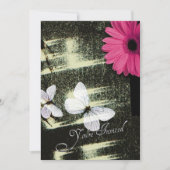 Invitation Fête d'anniversaire rêve papillon Marguerite Gerbe (Devant)
