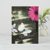 Invitation Fête d'anniversaire rêve papillon Marguerite Gerbe (Debout devant)