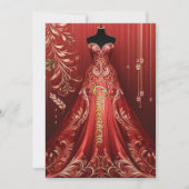 Invitation fête d'anniversaire Robe Glamour Quinte (Devant)
