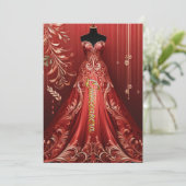 Invitation fête d'anniversaire Robe Glamour Quinte (Debout devant)