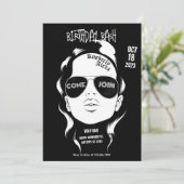 Invitation Fête d'anniversaire rock de fille gangsta noire (Debout devant)
