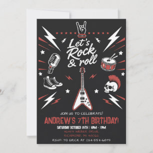 Invitation Fête d'anniversaire Rock de Pop Star personnelle