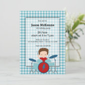 Invitation Fête d'anniversaire Rock Star (Debout devant)