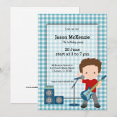 Invitation Fête d'anniversaire Rock Star (Devant / Derrière)