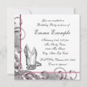 Invitation Fête d'anniversaire rose (Dos)