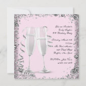 Invitation Fête d'Anniversaire Rose Champagne High Heures (Dos)