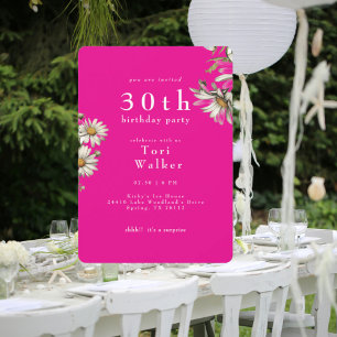 Invitation Fête d'Anniversaire Rose Chaud