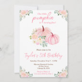 Invitation Fête d'anniversaire rose Citrouille (Devant)