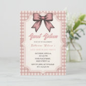 Invitation Fête d'anniversaire rose Coquette (Debout devant)