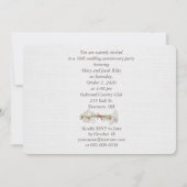 Invitation fête d'anniversaire rose damas (Dos)