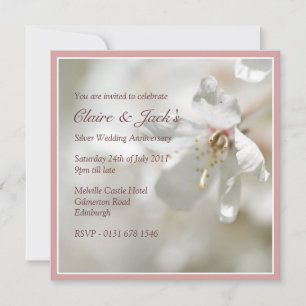 Invitation Fête d'anniversaire rose de fleurs de cerisier