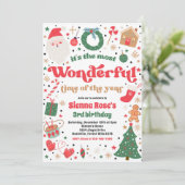 Invitation Fête d'anniversaire rose des plus merveilleux (Debout devant)