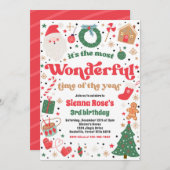 Invitation Fête d'anniversaire rose des plus merveilleux (Devant / Derrière)