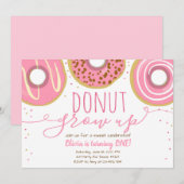 Invitation Fête d'anniversaire Rose Donut n'arrête pas de gra (Devant / Derrière)