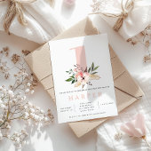 Invitation fête d'anniversaire rose floral