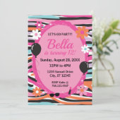 Invitation Fête d'anniversaire rose glamour (Debout devant)