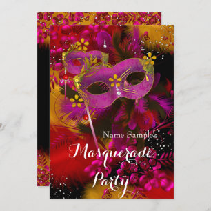 Invitation Fête d'Anniversaire Rose Gold Black Floral