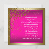 Invitation Fête d'anniversaire rose gold pour femme (Dos)