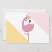 Invitation Fête d'anniversaire rose mignonne de Flamant rose (Dos)