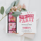 Invitation Fête d'Anniversaire rose moderne branchée