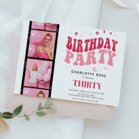 Fête d'Anniversaire rose moderne branchée