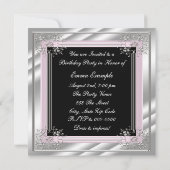 Invitation Fête d'anniversaire rose pâle chic (Dos)
