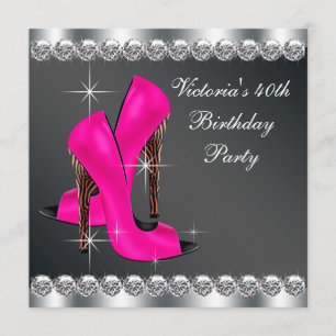 Invitation Fête d'anniversaire rose pour femme