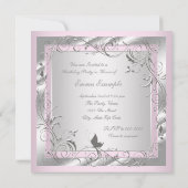 Invitation Fête d'anniversaire rose pour femme (Dos)