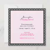 Invitation Fête d'anniversaire rose sweet sixteen (Dos)