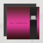 Invitation Fête d'anniversaire rose vif toutes occasions (Devant / Derrière)