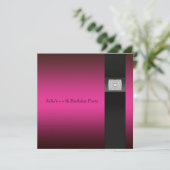 Invitation Fête d'anniversaire rose vif toutes occasions (Debout devant)